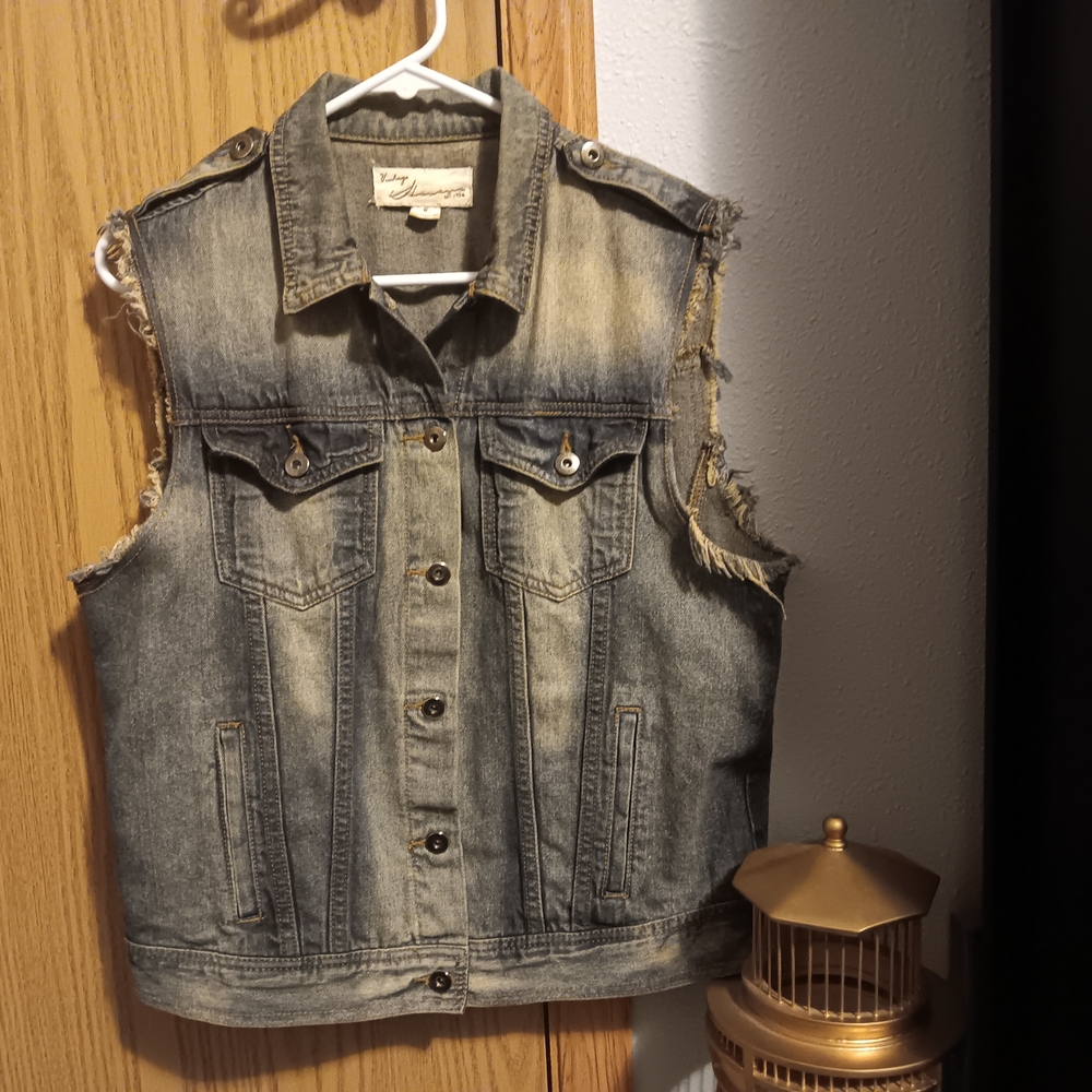 Denim Vest with Fringe